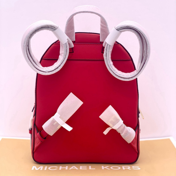 Michael Kors Jaycee Medium Backpack Bright Red - Picture 3 of 7